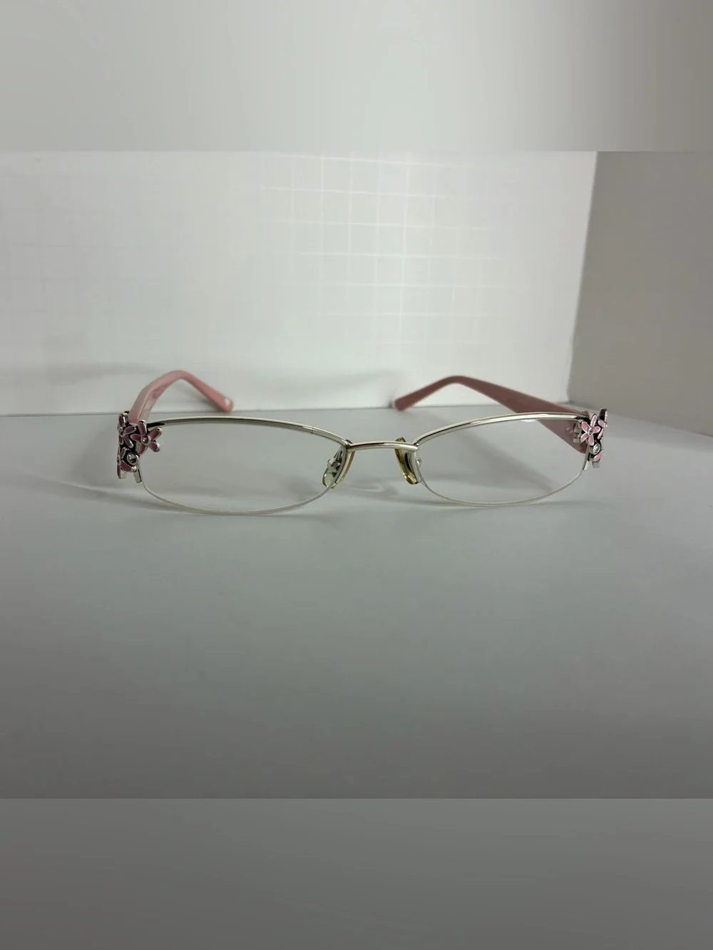 Brighton Pink Love Daisy Rimless Reading Glasses strength 2.0
